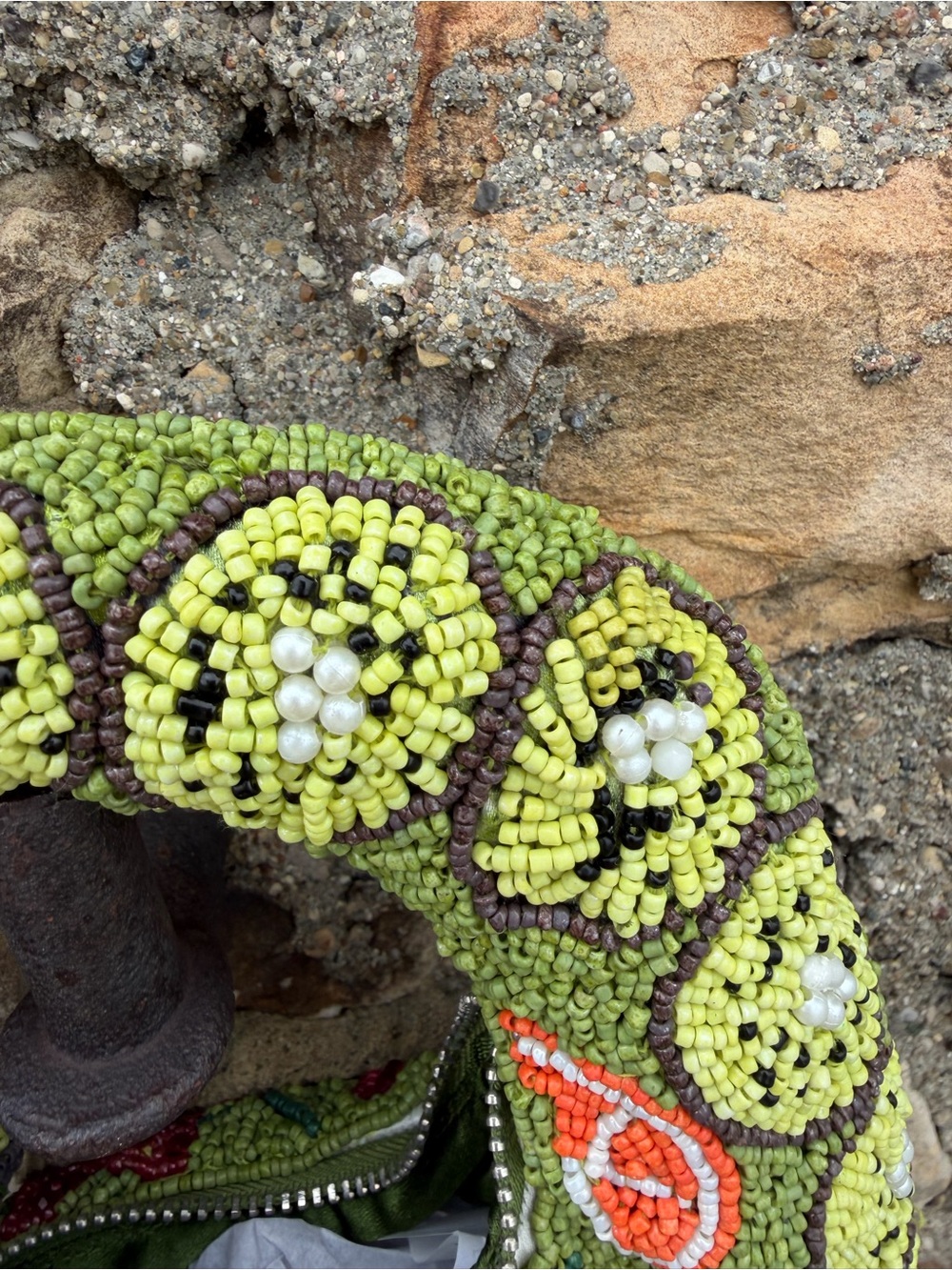 NWT Beaded Fruit Motif Handbag purse kiwi - Picture 2 of 3